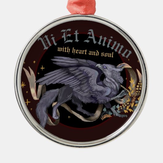 Regal Silver Griffin Ornament Aus Metall (Vorne)