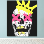 Regal Skull: Rosa, X-Mit Augen Kunst Leinwanddruck (Insitu (Holzboden))