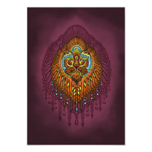 Regal Spirit Lion   Verziertes Stammes Mandala Roa Fotodruck