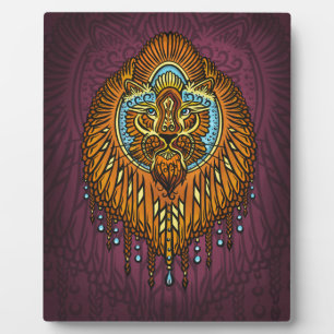 Regal Spirit Lion Verziertes Stammes Mandala Roa Fotoplatte