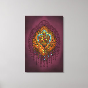 Regal Spirit Lion   Verziertes Stammes Mandala Roa Leinwanddruck