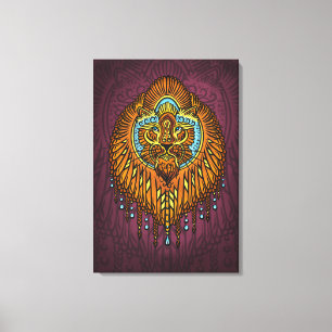 Regal Spirit Lion   Verziertes Stammes Mandala Roa Leinwanddruck