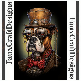 Regal Steampunk Boxer Dog Decoupage Verlassen 117 Seidenpapier