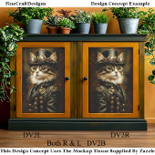 Regal Steampunk Tabby Cat Portrait DV2R Decoupage Seidenpapier