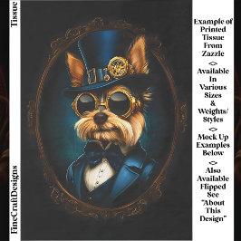 Regal Steampunk Yorkshire Terrier EF4L Decoupage Seidenpapier