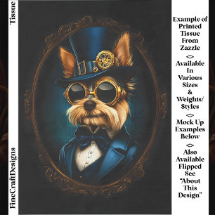 Regal Steampunk Yorkshire Terrier EF4L Dekoupage Seidenpapier