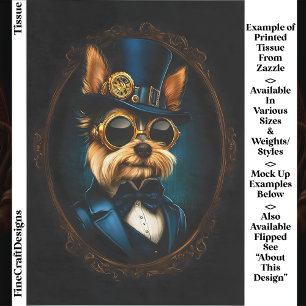 Regal Steampunk Yorkshire Terrier EF4R Decoupage Seidenpapier
