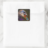 Regal Swan Abstrakt Art Personalisiert Quadratischer Aufkleber (Tasche)