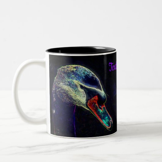 Regal Swan Abstrakt Art Personalisiert Zweifarbige Tasse (Links)