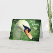 Regal Swan Nature Personalisiert Geburtstag Karte (Vorderseite)