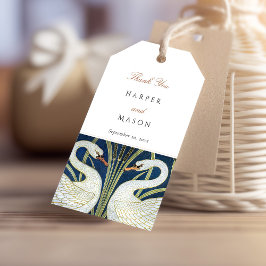 Regal Swan Pair Wedding-Geschenk-Tag Geschenkanhänger
