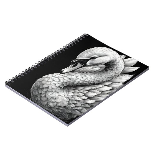 "Regal the White Swan" Spiral Notebook Notizblock (Linke Seite)
