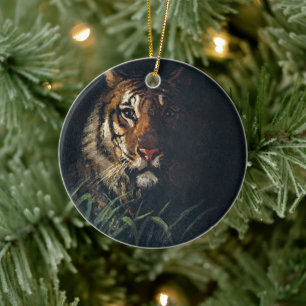 Regal Tiger Gaze - Retro Kunst, Dichtung und Musik Keramik Ornament