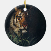 Regal Tiger Gaze - Retro Kunst, Dichtung und Musik Keramik Ornament (Hinten)