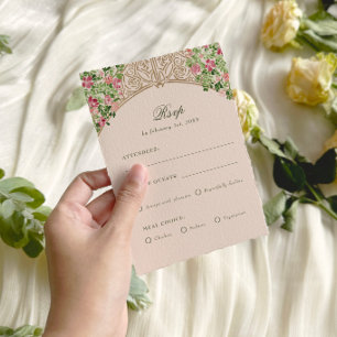 Regal-Türen Elegante Faux-Folie Hochzeit RSVP Karte