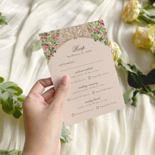 Regal-Türen Elegante Faux-Folie Hochzeit RSVP Karte
