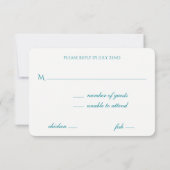 Regal Turquoise und Gold Bokeh Lights UAWG RSVP Karte (Rückseite)