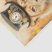 Regal Viktorianisch Steampunk Lion Black AB8 Decou Seidenpapier (Ausschnitt)