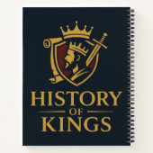 Regal Wappen Logo mit gekröntem König und Schwert Notizblock (Rückseite)