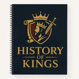 Regal Wappen Logo mit gekröntem König und Schwert Notizblock