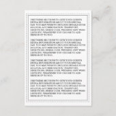 Regal Wedding Details Card Begleitkarte (Rückseite)