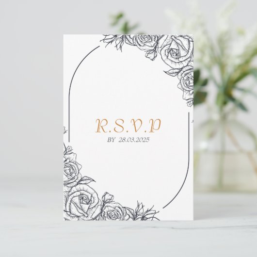 Regal Wedding RSVP Card (Stehend Vorderseite)
