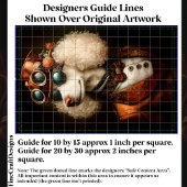 Regal White Steampunk Poodle Dog CT8 Decoupage Seidenpapier