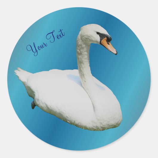 Regal White Swan Animal Sticker (Vorderseite)