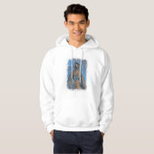 Regal Young Bald Eagle and Moon Painting Hoodie (Vorne ganz)