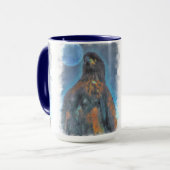 Regal Young Bald Eagle and Moon Painting Tasse (Vorderseite Links)