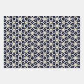 Regalblau und Gold Luxury Wrapping Paper Set Geschenkpapier Set (Vorderseite 3)