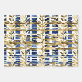 Regalblau und goldfarbenes Urlaubspapier Geschenkpapier Set (Vorderseite 3)