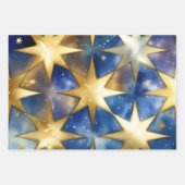 Regalblau und goldfarbenes Urlaubspapier Geschenkpapier Set (Vorderseite 2)