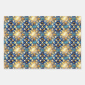 Regalblau und goldfarbenes Urlaubspapier Geschenkpapier Set (Vorderseite)