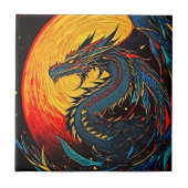 Regaldrache unter der Keramik Vollmond Fliese (Vorderseite)