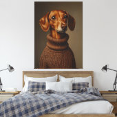 Regale Dackel in einem Turtleneck Leinwanddruck (Insitu (Schlafzimmer))