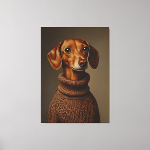 Regale Dackel in einem Turtleneck Leinwanddruck