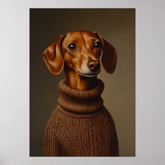 Regale Dackel in einem Turtleneck Poster (Vorne)