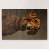 Regale Dackel in einem Turtleneck Puzzle (Horizontal)