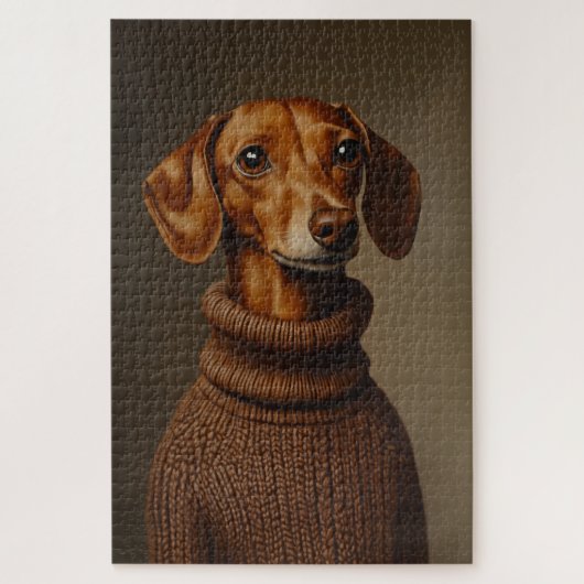 Regale Dackel in einem Turtleneck Puzzle (Vertikal)