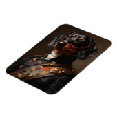 Regale Dackel in napoleonischer Militäreinheit Magnet (Linke Seite)