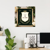 Regale Hochzeitsinitialen mit Krone Poster (Heimbüro)