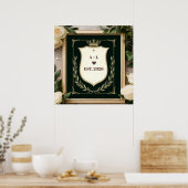 Regale Hochzeitsinitialen mit Krone Poster (Küche)