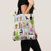 Regale mit Blume, Büchern und Dekorationen Tasche (Von Nahem)