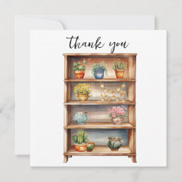 Regale mit Niedlichen Pflanze und Gartenfeatures Feiertagskarte