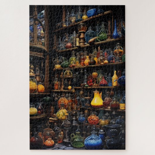 Regale mit Trankflaschen Puzzle (Vertikal)