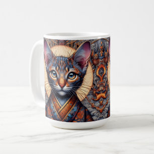Regale Mythisch Verziert Fantasy Katze Kaffeetasse