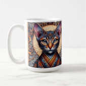 Regale Mythisch Verziert Fantasy Katze Kaffeetasse (Links)