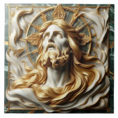 Regale Reverenz Jesus in Gold Fliese (Vorderseite)