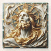 Regale Reverenz Jesus in Gold Glasuntersetzer (Vorderseite)